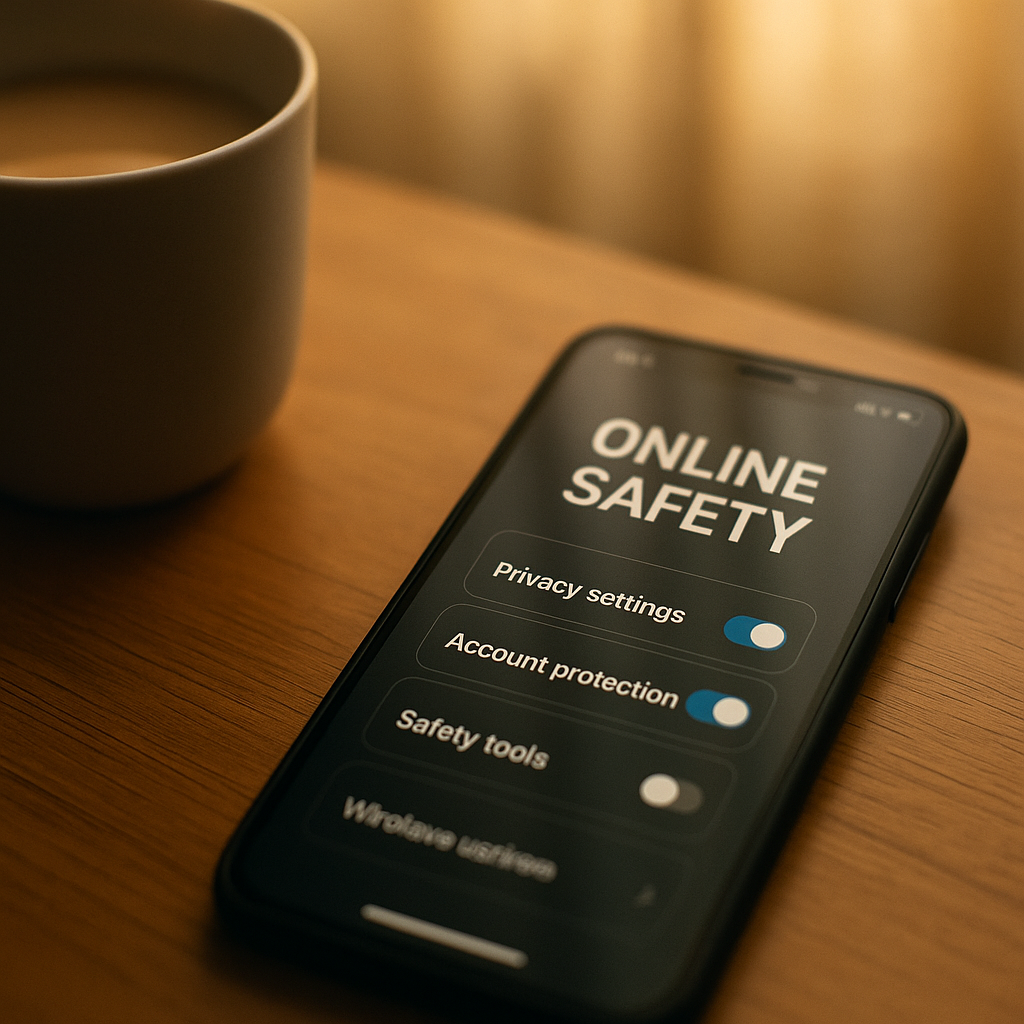 Smartphone privacy and safety settings toggled on