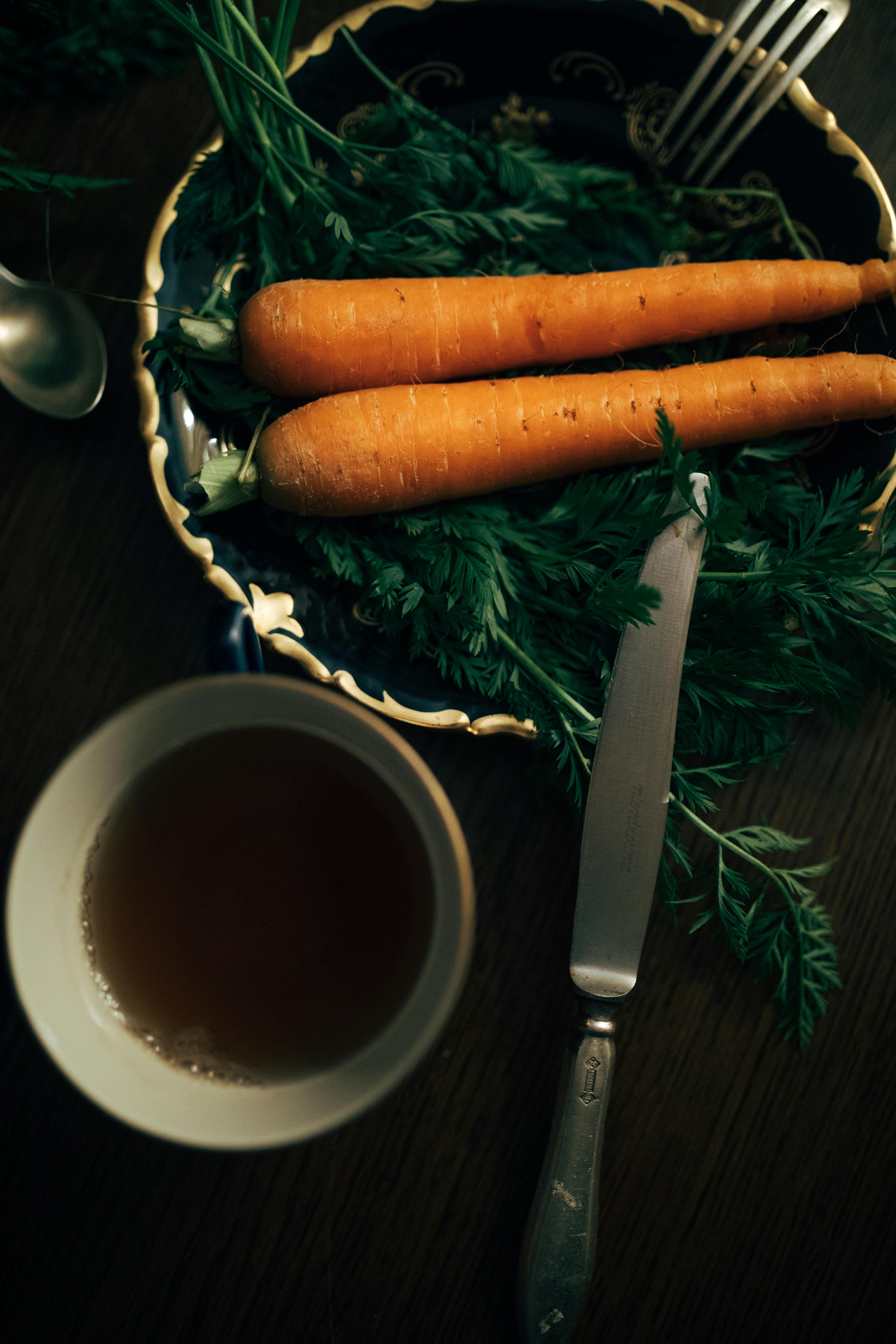 Carrots in a deep pot