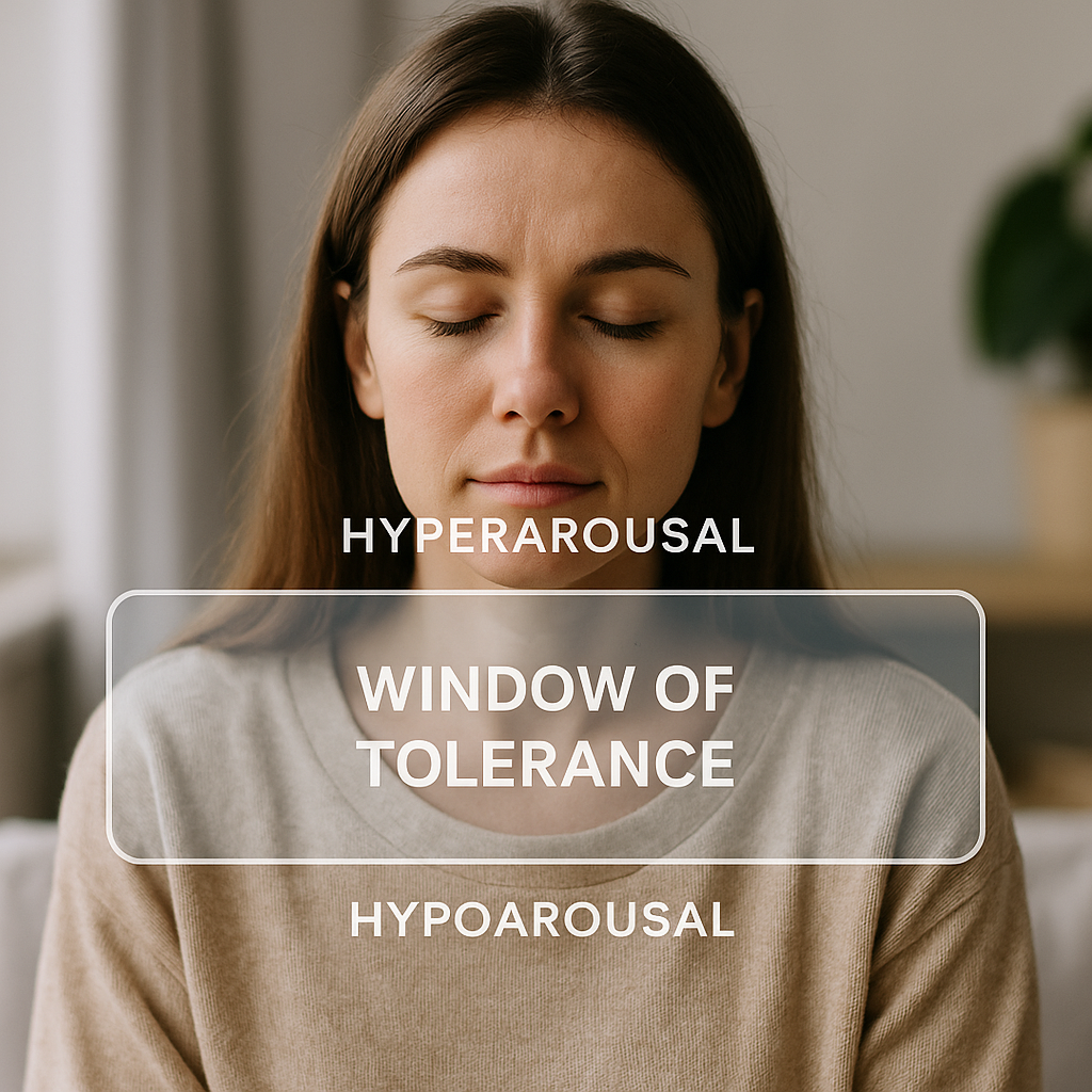 Diagram-like photo showing window zone with hyper and hypo bands